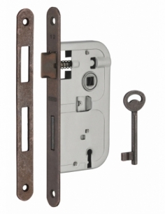 Serratura patent versione BR, asse 40 mm, interasse 70 mm, frontale bronzo, 1 chiave – THIRARD
