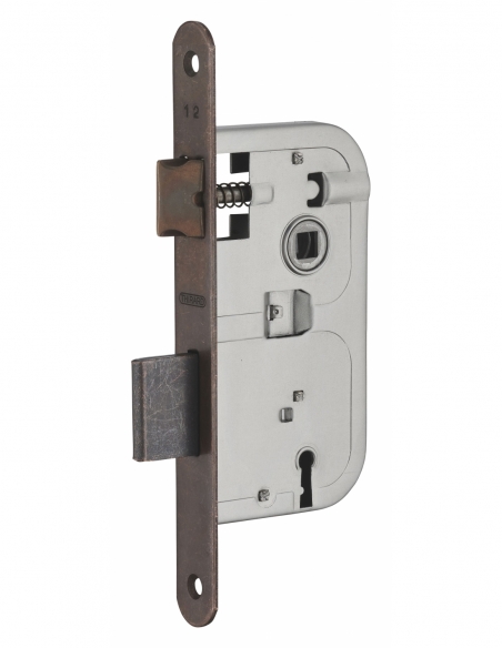 Serratura patent versione BR, asse 40 mm, interasse 70 mm, frontale bronzo, 1 chiave – THIRARD