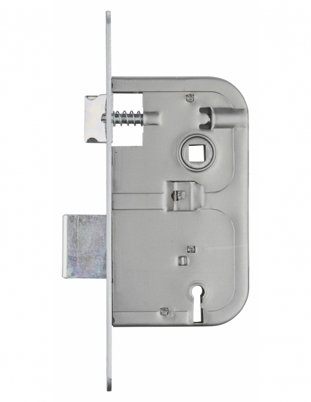 Serratura patent versione BR, asse 45 mm, interasse 70 mm, frontale cromato opaco, 1 chiave – THIRARD