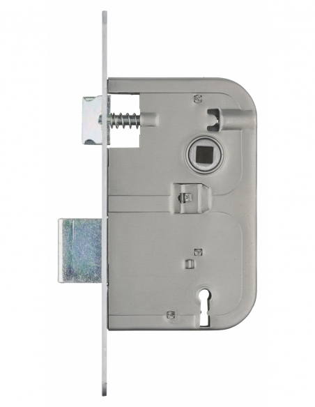 Serratura patent versione BR, asse 50 mm, interasse 70 mm, frontale cromato opaco, 1 chiave – THIRARD