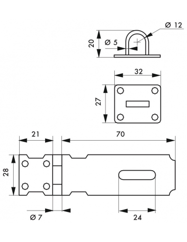Portalucchetto in acciaio zincato, 75 mm – THIRARD