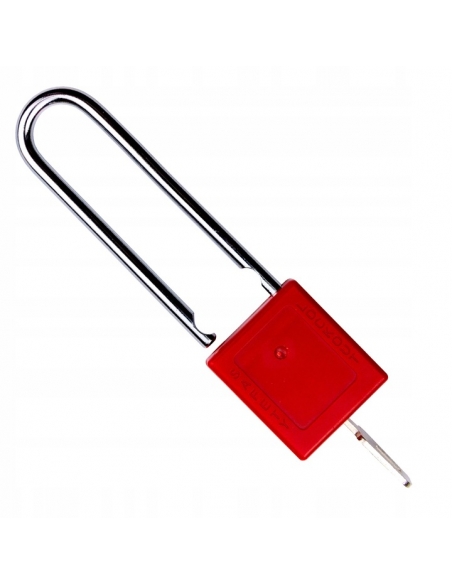 Lucchetto 40 mm con arco in acciaio 6 X 76 mm ROSSO, Lockout Tagout LOTO - THIRARD