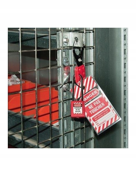 Lucchetto 40 mm con arco in acciaio 6 X 76 mm ROSSO, Lockout Tagout LOTO - THIRARD