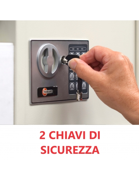 Vista aggiuntiva 3 di Cassetta di sicurezza Vincennes, serratura a codice elettronico, 2 catenacci, 16,5L - THIRARD