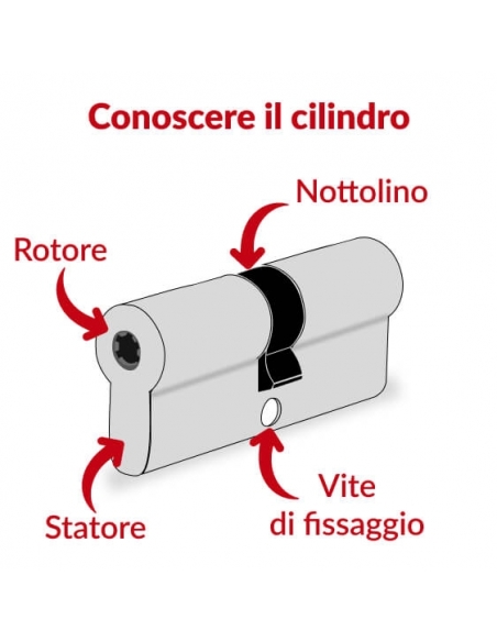 Cilindro europeo Cobra 2+ 43X43mm Nichelato, anti effrazione, antiscasso, antitrapano, 5 chiavi ergonomiche - THIRARD