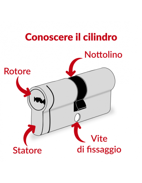 Cilindro europeo per serratura Transit 2, 30x70mm, nichel, antitrapano, antiscasso, 4 chiavi reversibili - THIRARD