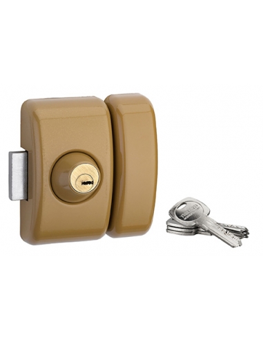 Serratura da applicare DESIGN 5, cilindro 45 mm, doppia entrata, bronzo, 4 chiavi – THIRARD