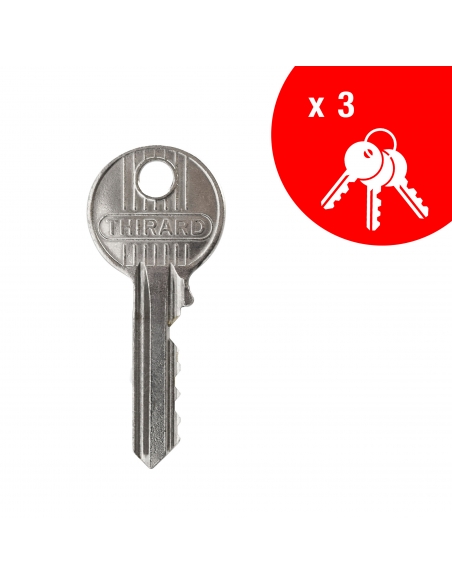 Vista aggiuntiva 5 di Serratura da applicare DESIGN 5 con pomolo, cilindro 50 mm, in acciaio, 3 chiavi – THIRARD