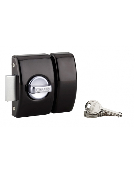 Serratura da applicare DESIGN 5 con pomolo, cilindro 45 mm, in acciaio, 3 chiavi – THIRARD