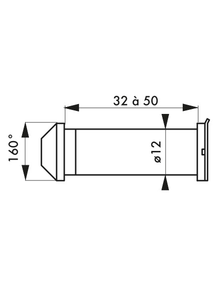 Spioncino ottico 160° in ottone cromato con coperchio otturatore - THIRARD