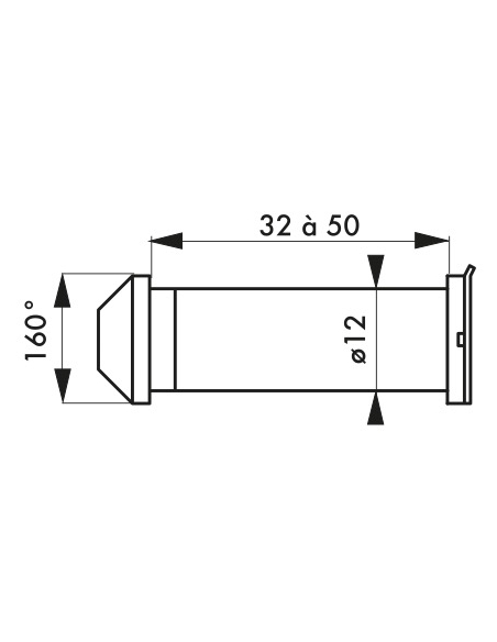 Spioncino ottico 160° in ottone con coperchio otturatore - THIRARD