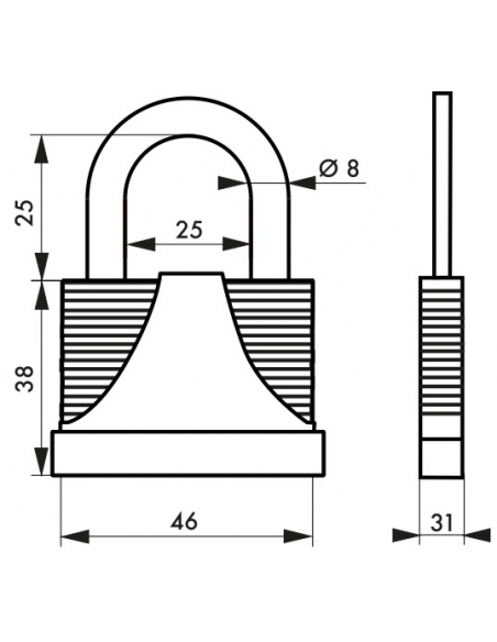 Lucchetto a combinazione Tank, 4 cifre, zincato, colori assortiti - THIRARD