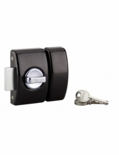 Chiavistello di sicurezza DESIGN 45 mm con cilindro a 5 perni, nero, 3 chiavi – THIRARD