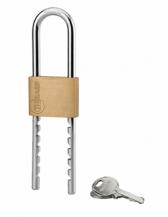 Lucchetto di sicurezza 50 mm in ottone con arco regolabile in acciaio, 2 chiavi – THIRARD