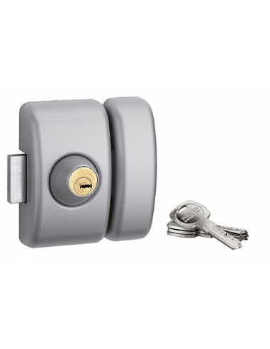Chiavistello di sicurezza UNIVERSEL a doppio cilindro Ø 23 x 45 mm, argento, 6 perni, 4 chiavi – THIRARD