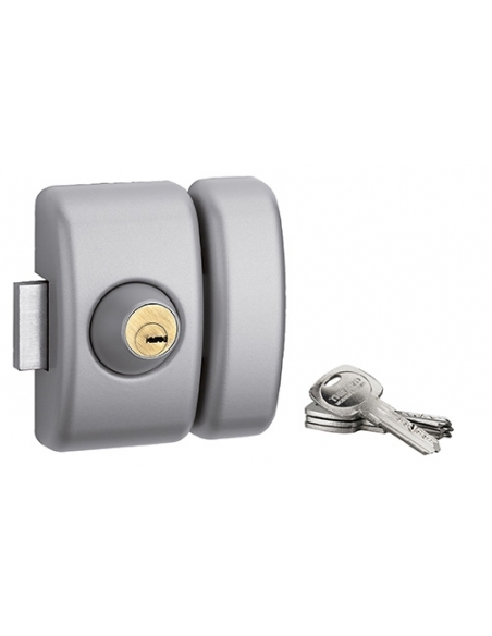 Chiavistello di sicurezza UNIVERSEL a doppio cilindro Ø 23 x 45 mm, argento, 6 perni, 4 chiavi – THIRARD