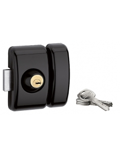 Chiavistello di sicurezza UNIVERSEL a doppio cilindro Ø 23 x 45 mm, nero, 6 perni, 4 chiavi – THIRARD