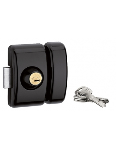 Chiavistello di sicurezza UNIVERSEL a doppio cilindro Ø 23 x 45 mm, nero, 6 perni, 4 chiavi – THIRARD