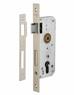 Cassa serratura da incasso per cilindro europeo, asse 35 mm, frontale nichelato – THIRARD