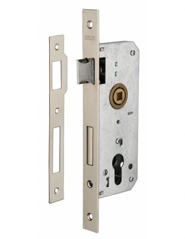 Cassa serratura da incasso per cilindro europeo, asse 35 mm, frontale nichelato – THIRARD