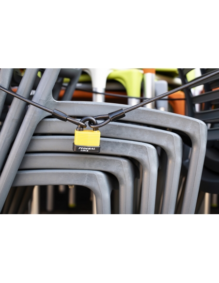 Vista aggiuntiva 2 di Cavo antifurto TWISTY Ø 8 mm, lunghezza 12 m, acciaio rivestito in PVC – THIRARD