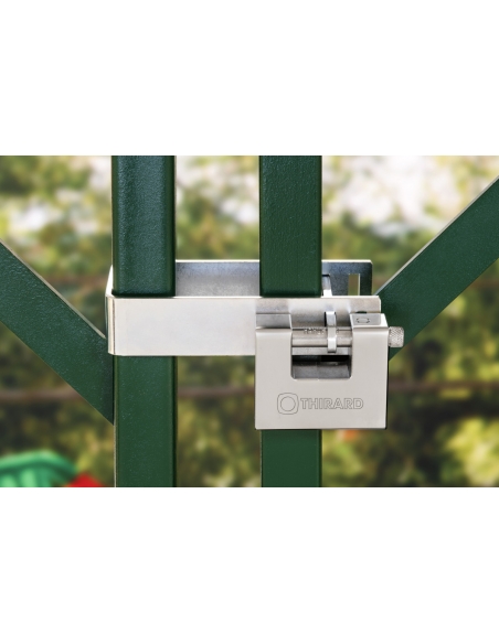 Lucchetto a chiave Thor, acciaio, per cantiere, arco in acciaio, 94 mm, 5 chiavi reversibili - THIRARD