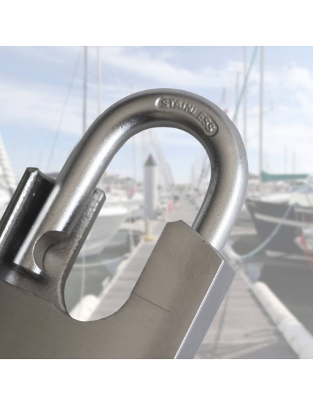 Vista aggiuntiva 6 di Lucchetto MARINOX 60 mm in acciaio inox nautico con arco alto – THIRARD