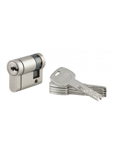 Semicilindro europeo 30 x 10 mm, nichelato, camma orientabile, 4 chiavi – THIRARD