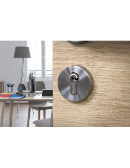 Semicilindro europeo 30 x 10 mm, nichelato, camma orientabile, 4 chiavi – THIRARD