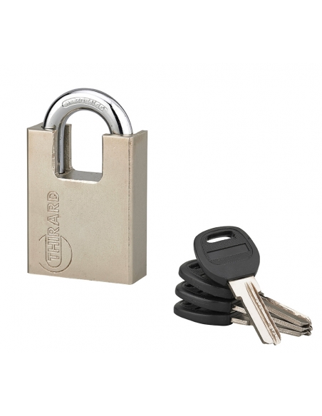 Lucchetto QUADRA 50 mm, arco protetto, 4 chiavi reversibili – THIRARD