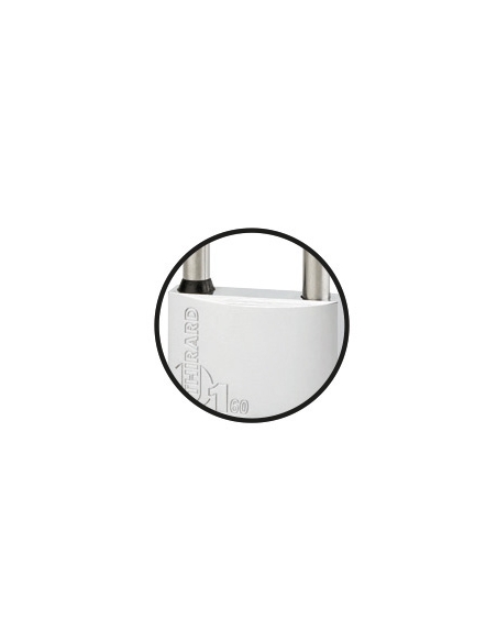 Vista aggiuntiva 3 di Set di 3 lucchetti 30 mm a chiave uguale, ottone cromato, arco inox, 6 chiavi – THIRARD