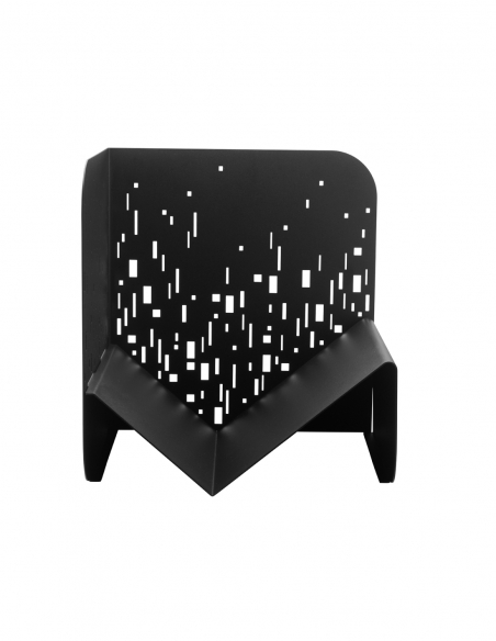 Porta legna nero per interni ed esterni Bristol, acciaio, 433x500 mm - THIRARD