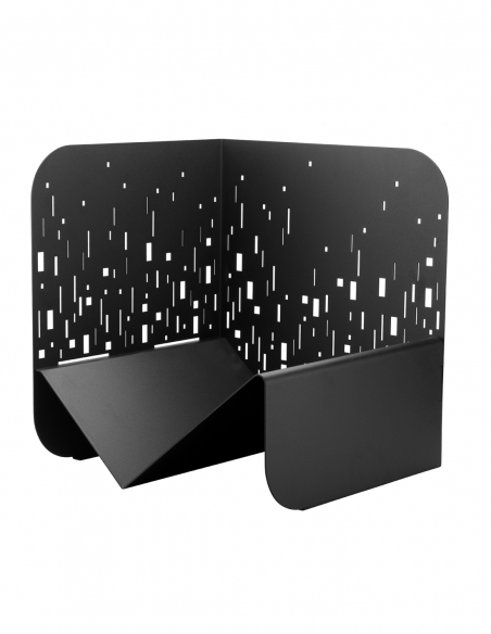 Porta legna nero per interni ed esterni Bristol, acciaio, 433x500 mm - THIRARD