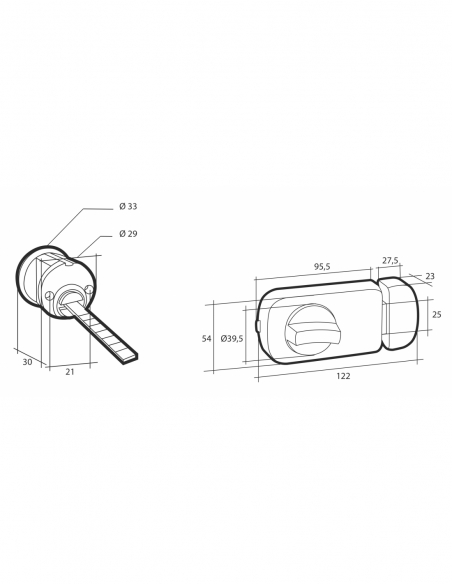 Serratura con copertura per porta d'ingresso a battente, 4 chiavi, grigio - THIRARD