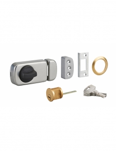 Serratura con copertura per porta d'ingresso a battente, 4 chiavi, grigio - THIRARD