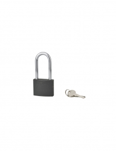Lucchetto ACERA grigio 60 mm con arco semialto in acciaio cementato da 79 mm, 3 chiavi – THIRARD