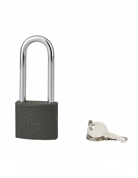 Lucchetto ACERA grigio 40 mm con arco semialto in acciaio cementato da 61 mm, 3 chiavi – THIRARD