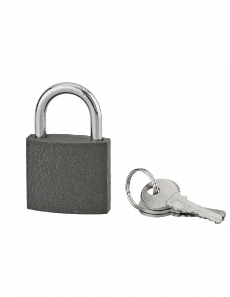 Lucchetto ACERA grigio 40 mm con arco in acciaio cementato, 3 chiavi – THIRARD
