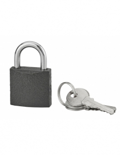 Lucchetto ACERA grigio 30 mm con arco in acciaio cementato, 3 chiavi – THIRARD