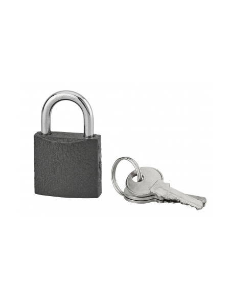 Lucchetto ACERA grigio 30 mm con arco in acciaio cementato, 3 chiavi – THIRARD