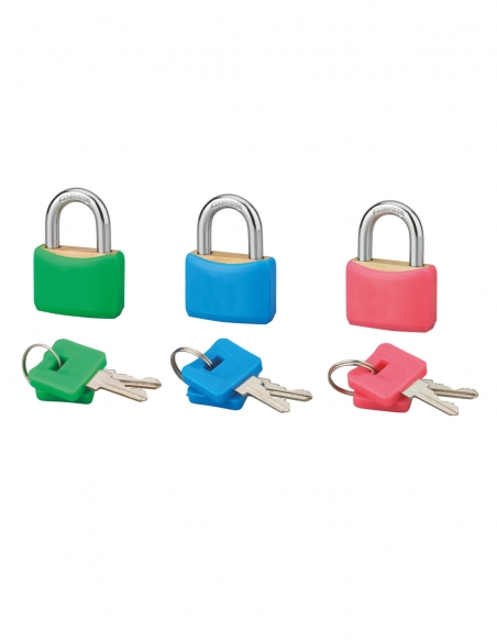 Set di 3 lucchetti SP COLOR 30 mm a chiave uguale, 6 chiavi – THIRARD