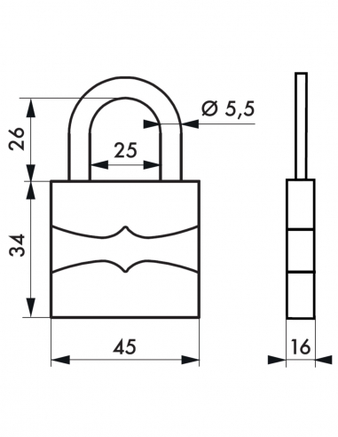 LUCCHETTO AUTO 22 45 VERNICIATO 2CL