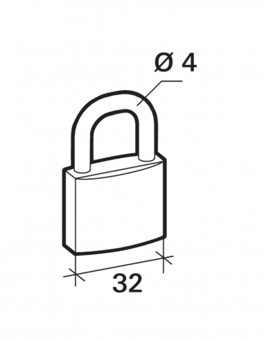 LOTTO DI 2 LUCCHETTI BASIC 32 MM ARCO IN ACCIAIO 4 CL