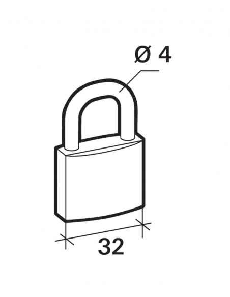 Vista aggiuntiva 1 di Set di 2 lucchetti BASIC 32 mm con arco in acciaio, 4 chiavi – THIRARD