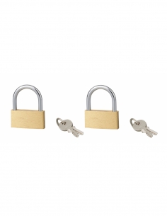 Set di 2 lucchetti BASIC 32 mm con arco in acciaio, 4 chiavi – THIRARD