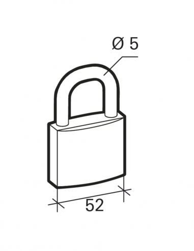 Vista aggiuntiva 1 di Lucchetto BASIC 52 mm con arco in acciaio, 2 chiavi – THIRARD