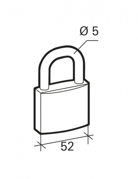 Vista aggiuntiva 1 di Lucchetto BASIC 52 mm con arco in acciaio, 2 chiavi – THIRARD