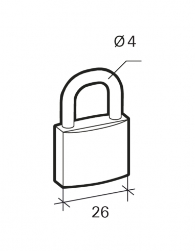 LUCCHETTO BASIC 26MM MANIGLIA IN ACCIAIO 2CL
