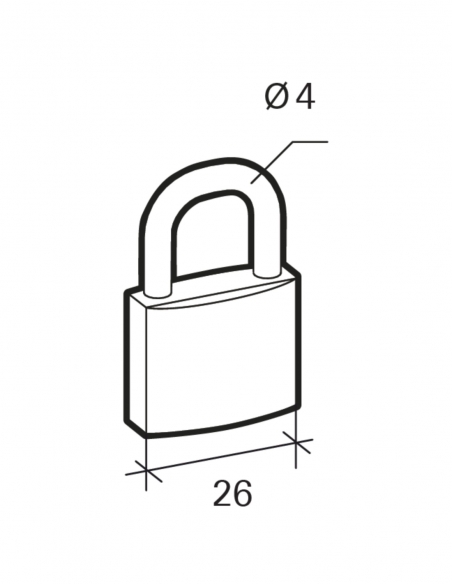 LUCCHETTO BASIC 26MM MANIGLIA IN ACCIAIO 2CL