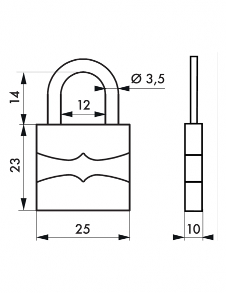 LUCCHETTO AUTO 22 25 VERNICIATO 2CL